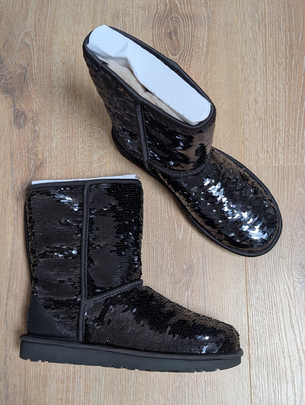 NEW Ugg Black Classic Sequin Boots